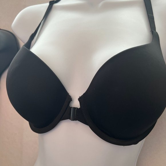 Victoria's Secret Black Perfect Shape 32DD Razor Back Push-Up Bra Front Closure - Picture 4 of 4